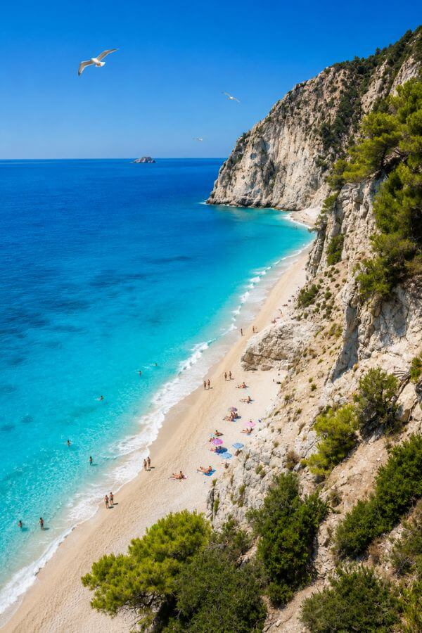 Egremni Beach na Lefkadzie