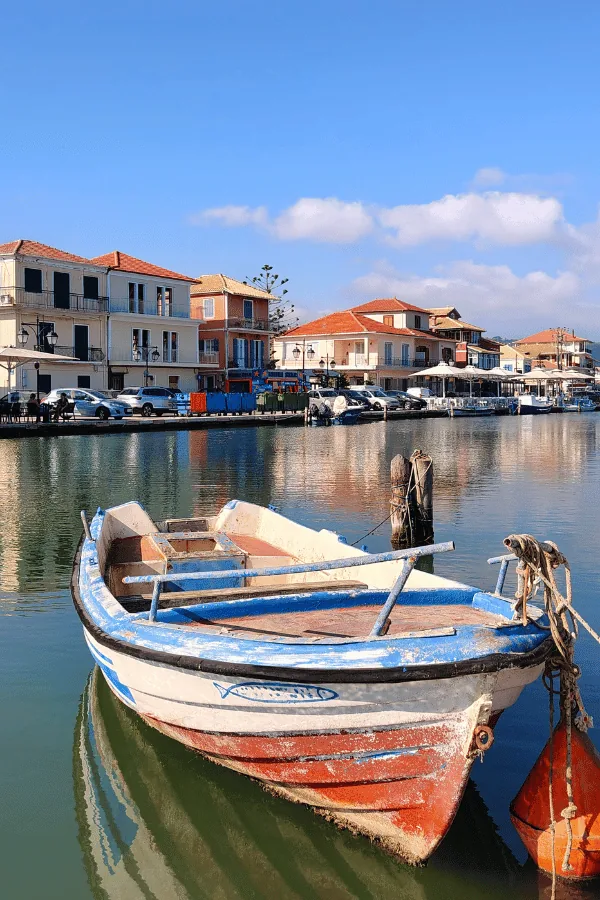 Ulice miasta Lefkada na wyspie Lefkada